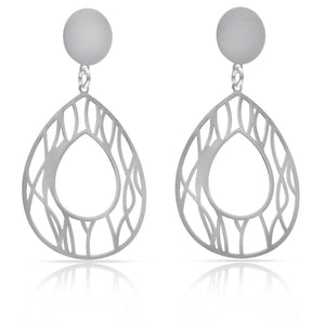 PENDIENTES PLATA 925MM LAGRIMA CALADOS