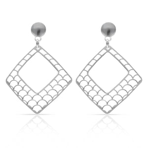PENDIENTES PLATA 925MM ROMBO CALADOS