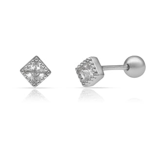 PENDIENTES PLATA 925MM CUADRADOS - 4x4MM