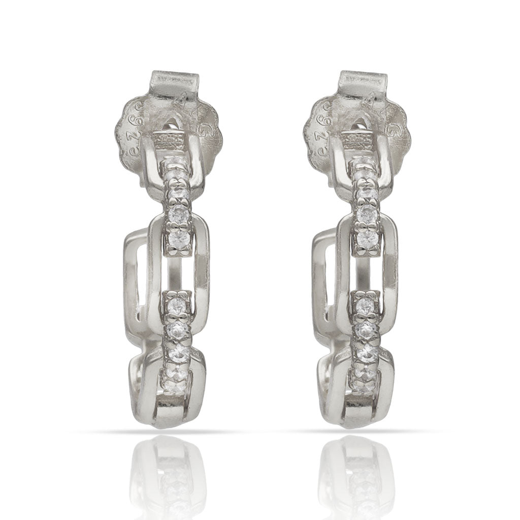 AROS PLATA 925MM ESLABONES + CIRCONITAS - 12MM