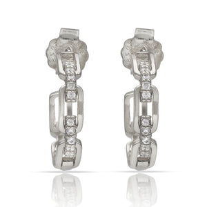 AROS PLATA 925MM ESLABONES + CIRCONITAS - 12MM