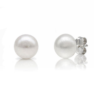 PENDIENTES PLATA 925MM MEDIAS PERLAS - 8MM