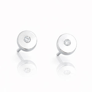PENDIENTES PLATA 925MM REDONDOS CIRCONITAS - 7MM