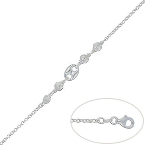PULSERA PLATA 925MM CALABROTE + CONCHAS