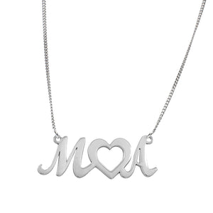 GARGANTILLA PLATA 925MM LETRAS + CORAZON