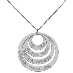 GARGANTILLA PLATA 925MM FAMILY 4 CIRCULOS - 31MM
