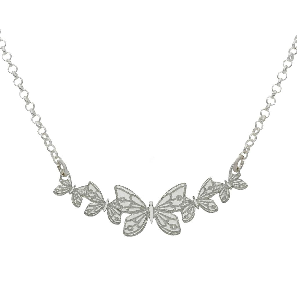 GARGANTILLA PLATA 925MM MARIPOSAS