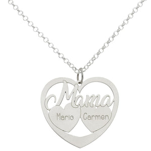 GARGANTILLA PLATA 925MM MAMA + 2 CORAZONES