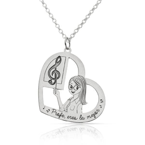GARGANTILLA PLATA 925MM PROFESORA MUSICA - 28x26MM