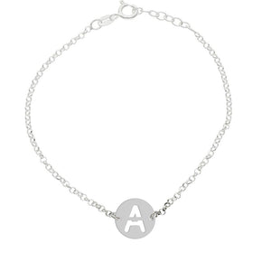 PULSERA PLATA 925MM LETRA CALADA - 12MM