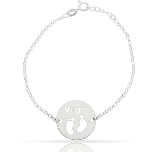 PULSERA PLATA 925MM NOMBRE + PIES
