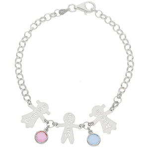 PULSERA PLATA 925MM NIÑOS + PIEDRAS