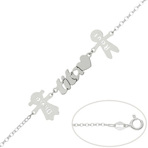 PULSERA PLATA 925MM TITA + NIÑOS