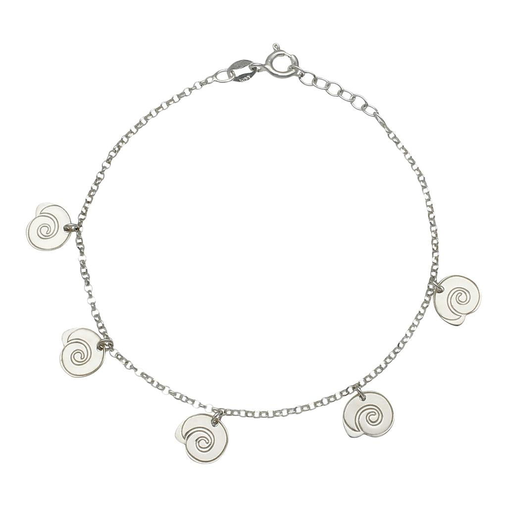 PULSERA PLATA 925MM MINI CHARMS CARACOLAS