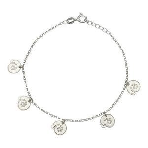 PULSERA PLATA 925MM MINI CHARMS CARACOLAS