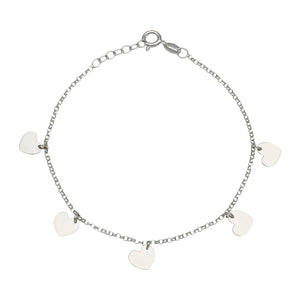 PULSERA PLATA 925MM MINI CHARMS CORAZONES
