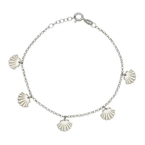 PULSERA PLATA 925MM MINI CHARMS CONCHAS
