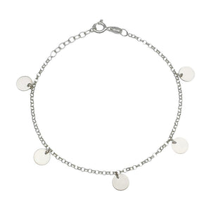 TOBILLERA PLATA 925MM MINI CHARMS CIRCULOS