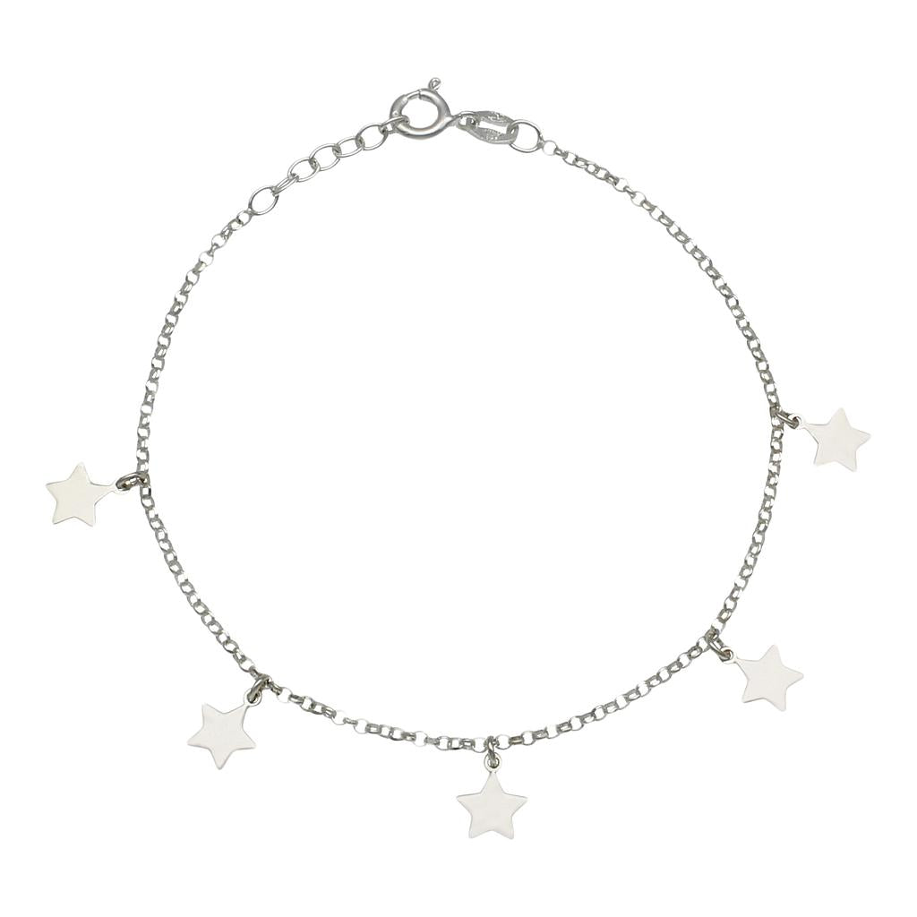 TOBILLERA PLATA 925MM MINI CHARMS ESTRELLAS