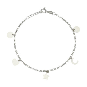 TOBILLERA PLATA 925MM MINI CHARMS MIX