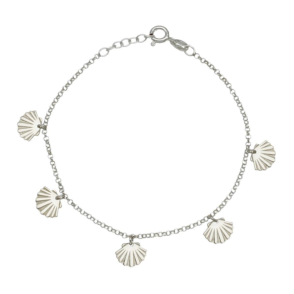 TOBILLERA PLATA 925MM MINI CHARMS CONCHAS