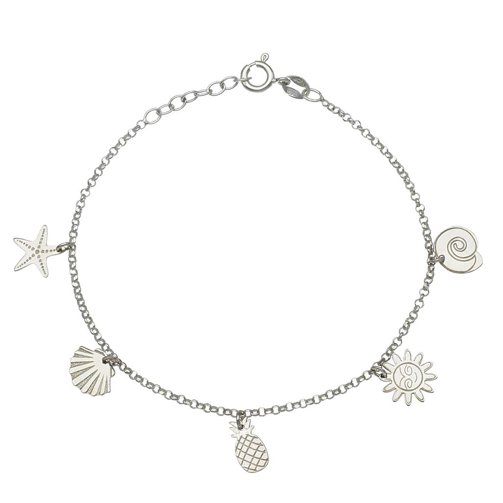 TOBILLERA PLATA 925MM MINI CHARMS MIX