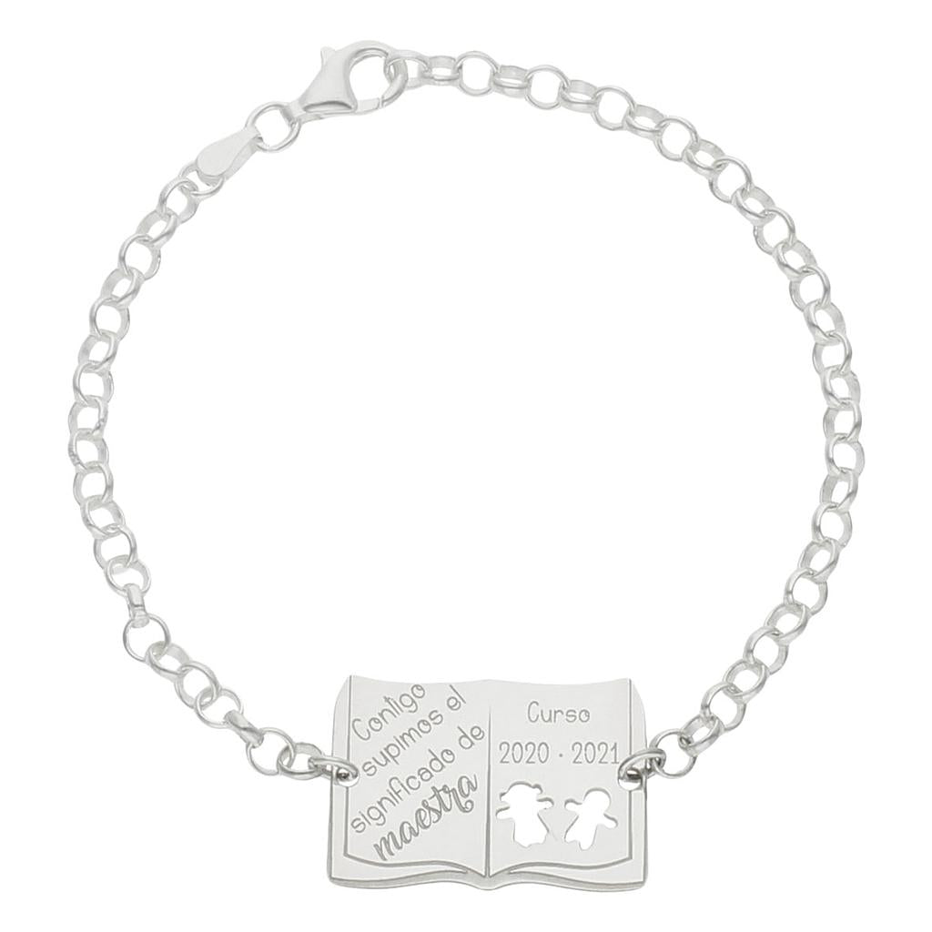 PULSERA PLATA 925MM LIBRO PROFE