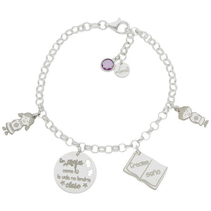 PULSERA MI HISTORIA PLATA 925MM MI PROFE