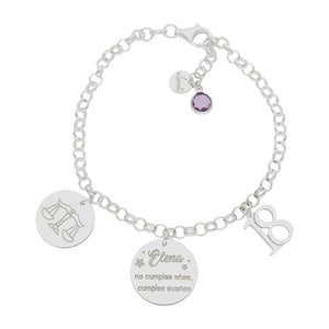 PULSERA MI HISTORIA PLATA 925MM CUMPLEAÑOS