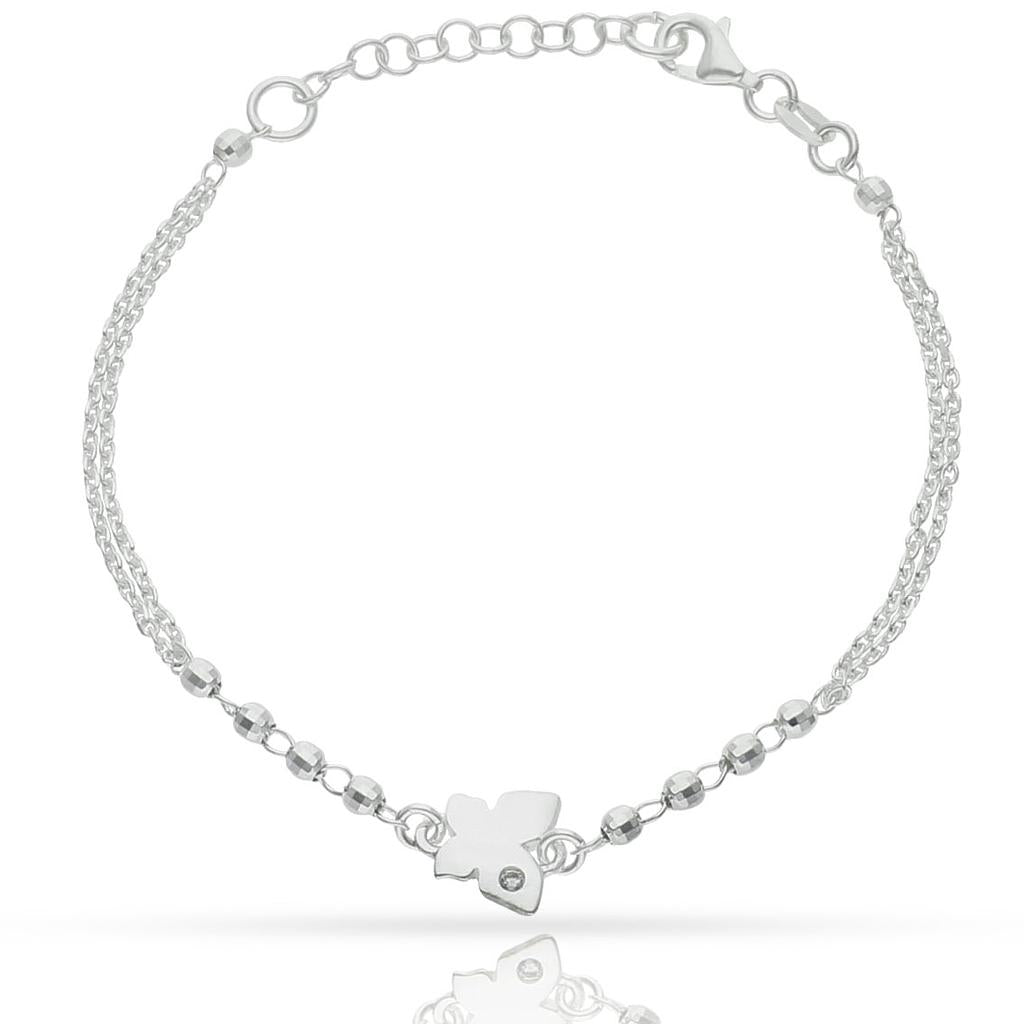 PULSERA PLATA 925MM MARIPOSA + BOLAS