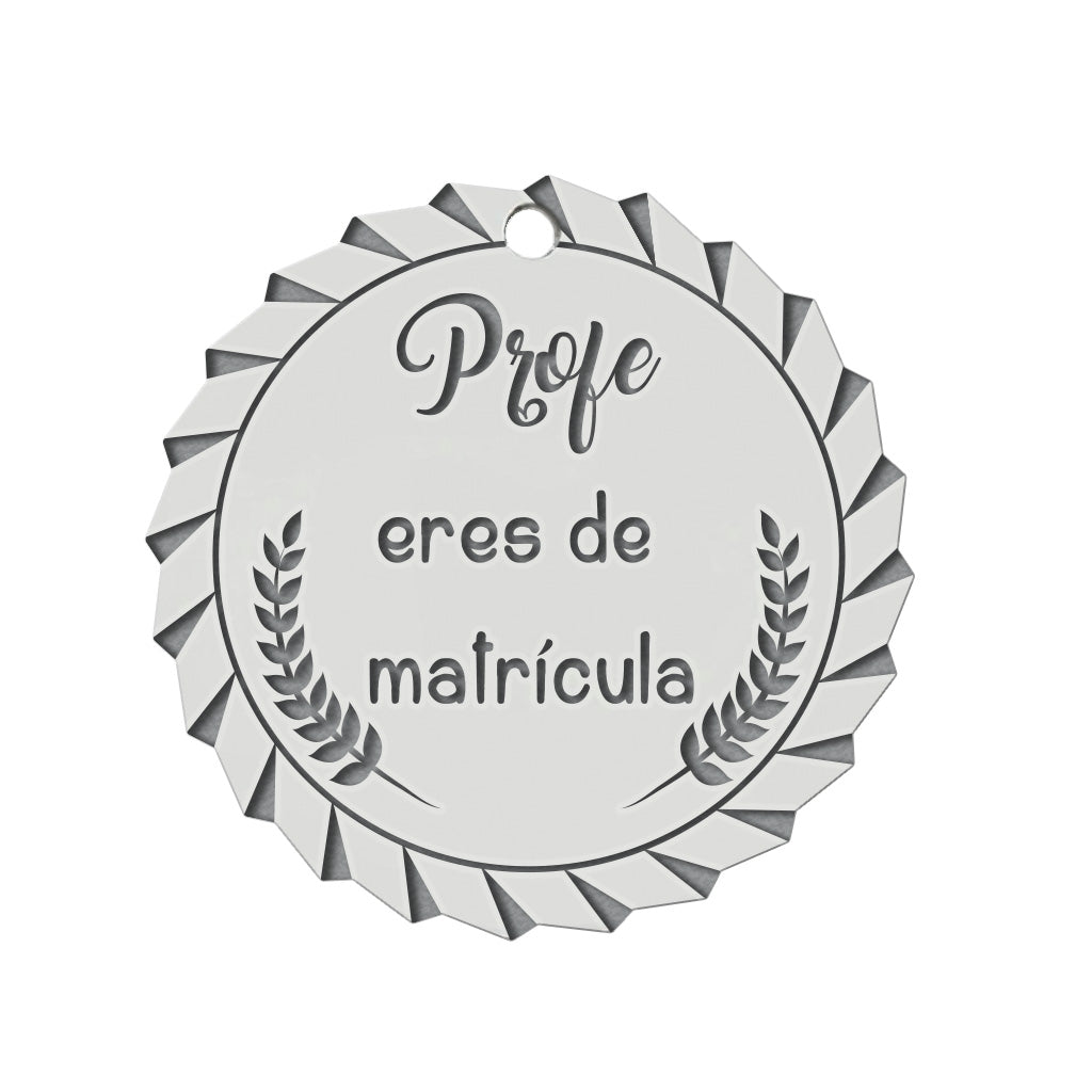 MI HISTORIA - ABALORIO PROFE MATRICULA PLATA 925MM