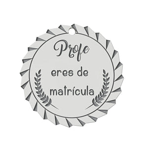 MI HISTORIA - ABALORIO PROFE MATRICULA PLATA 925MM