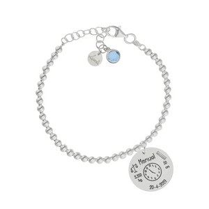 PULSERA MI HISTORIA PLATA 925MM BOLAS NATALICIO