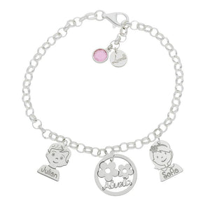 PULSERA MI HISTORIA PLATA 925MM ABUELA FLORES