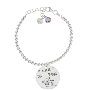 PULSERA BOLAS DIBUJASUEÑOS PLATA 925MM