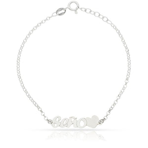PULSERA SEÑO + CORAZÓN PLATA 925MM
