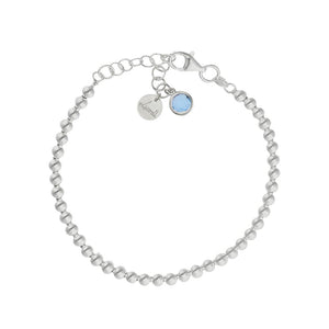 PULSERA MI HISTORIA PLATA 925MM BOLAS - AZUL