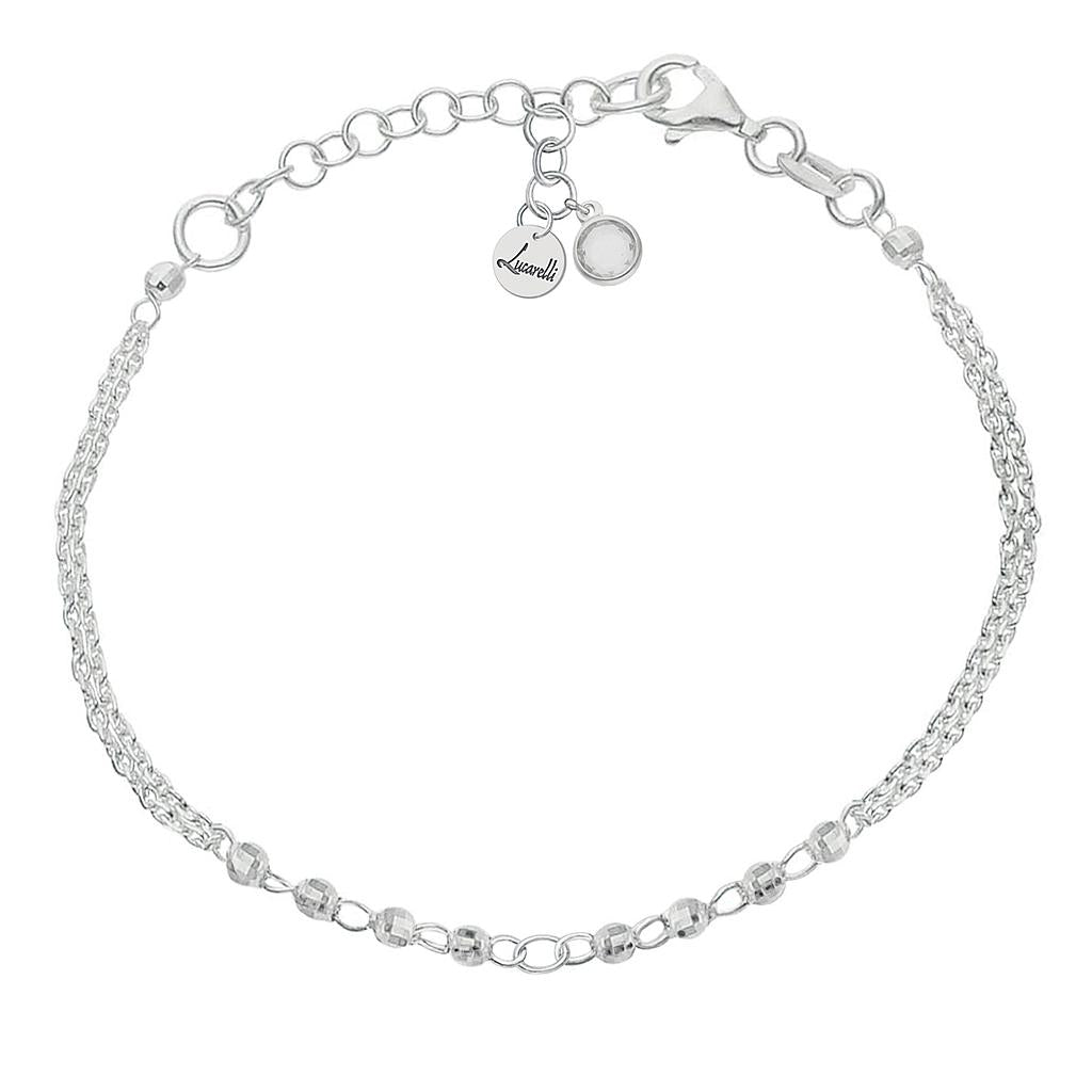 PULSERA MI HISTORIA PLATA 925MM FORZADA + BOLAS - CIRCONITA
