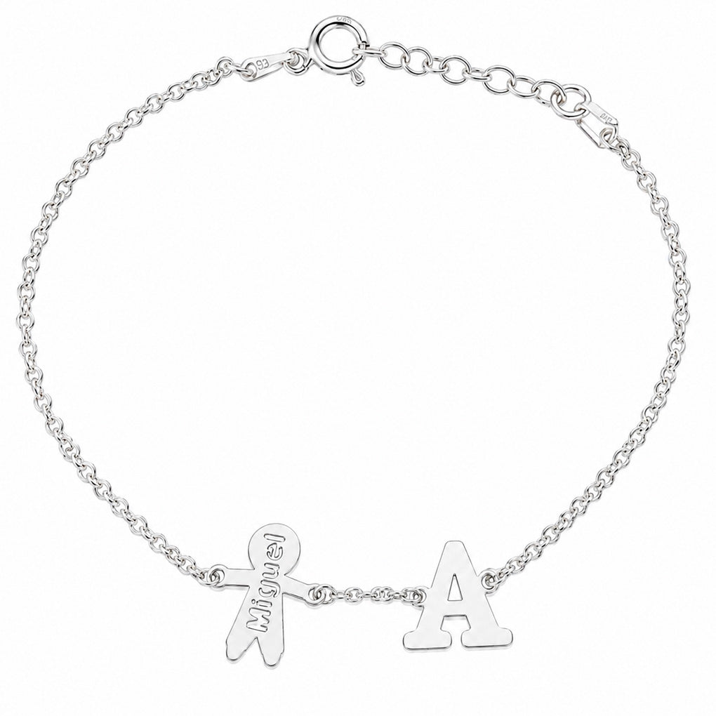 PULSERA PLATA 925MM NIÑO + INICIAL