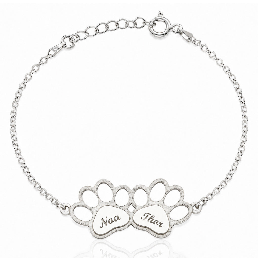 PULSERA PLATA 925MM 2 HUELLAS