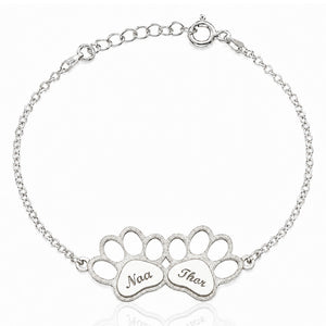 PULSERA PLATA 925MM 2 HUELLAS