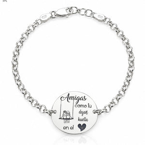 PULSERA PLATA 925MM AMIGAS HUELLAS - 23MM