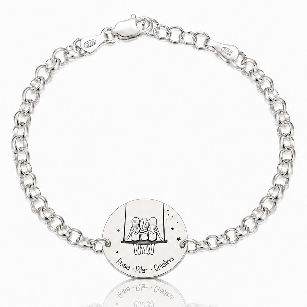 PULSERA PLATA 925MM COLUMPIO AMIGAS - 23MM