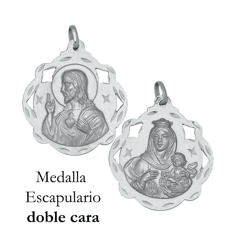 MEDALLA PLATA 925MM ESCAPULARIO - 25x28MM