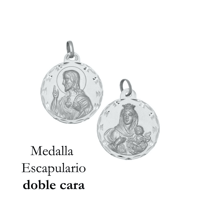 MEDALLA PLATA 925MM ESCAPULARIO - 14MM