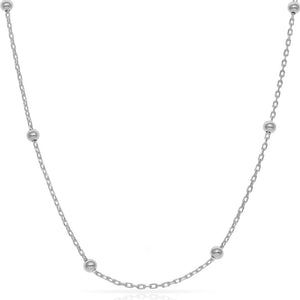 CADENA PLATA 925MM BOLAS - 2.50MM