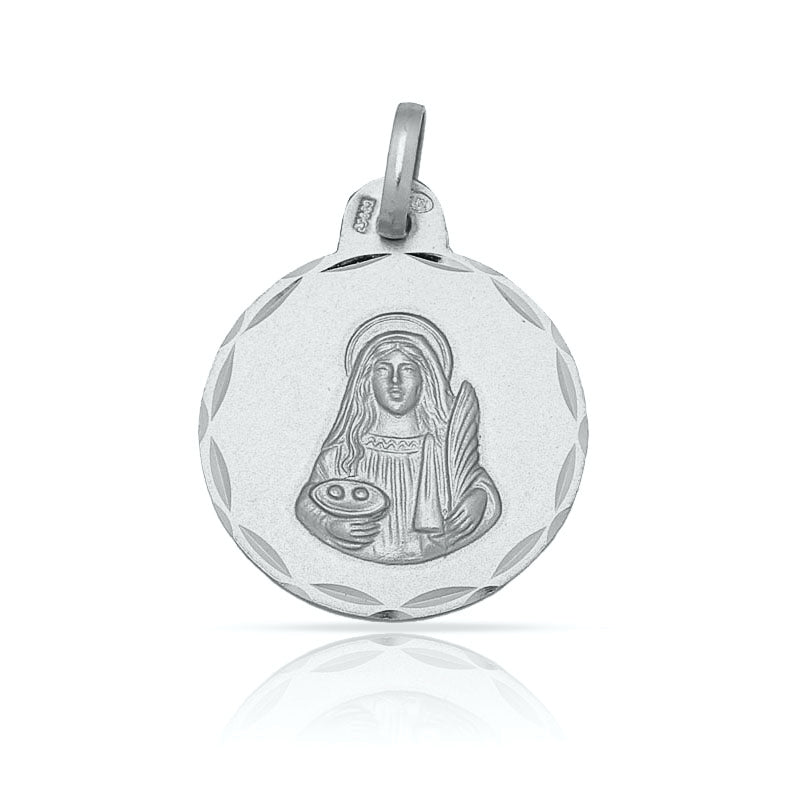 MEDALLA PLATA 925MM SANTA LUCIA - 18MM