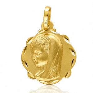 MEDALLA PLATA CHAPADA EN ORO VIRGEN NIÑA - 17x20MM