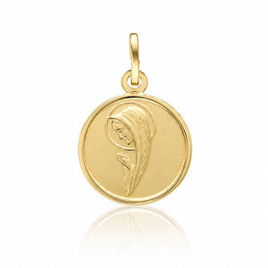 MEDALLA PLATA CHAPADA EN ORO VIRGEN NIÑA - 15MM