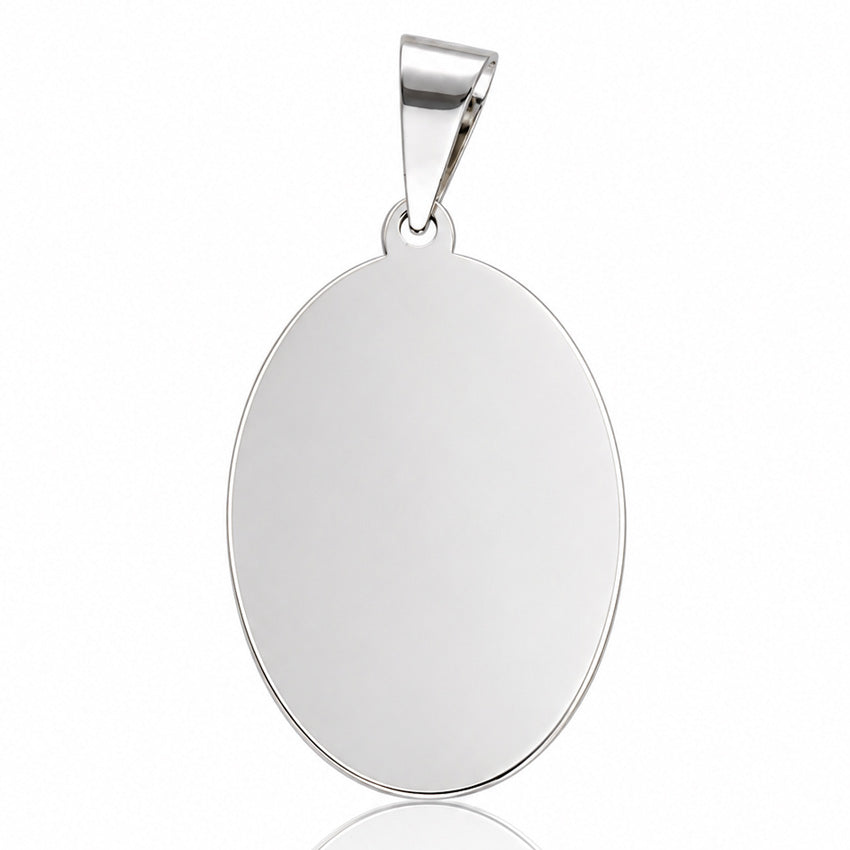 PLACA PLATA 925MM OVAL GRANDE - 23x29MM